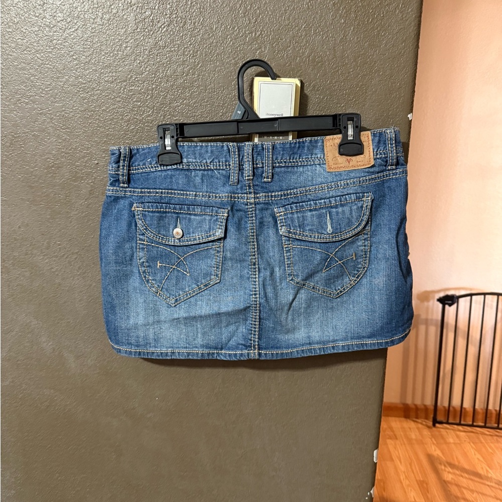 Amethyst Jeans Mini Skirt with Pocket Details